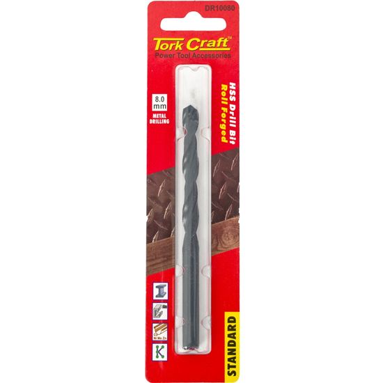 Drill Bit Hss Standard 8.0mm 1/card