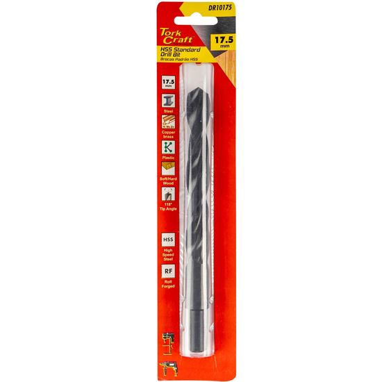 Drill Bit Hss Standard 17.5mm Reduced Shank 1/card