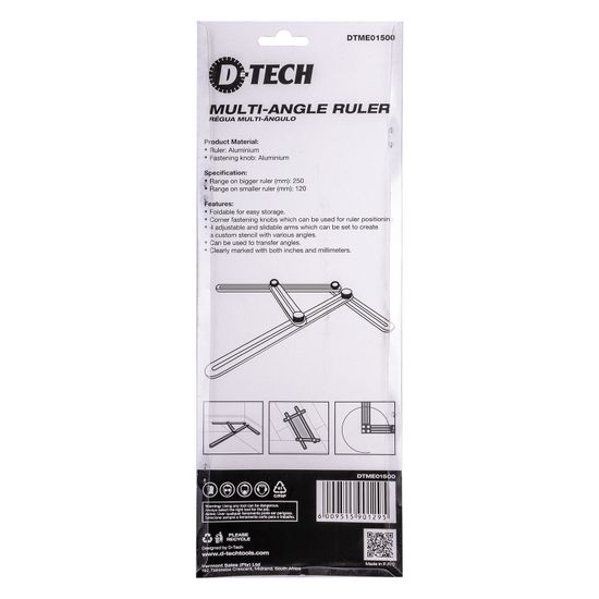 Alum Multi-angle Ruler 500mm Four Fold