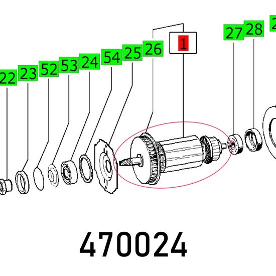 Armature (240v) Pollux 180e 317.675 230v
