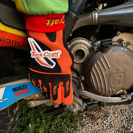 Limited Edit. Large Racing Glove Orange Syn. Leather