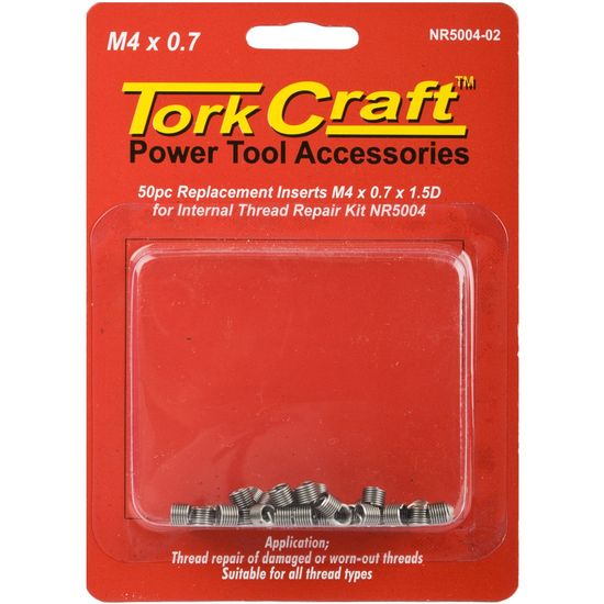 Thread Repair Kit M4 X 0.7 X1.5d Repl. Inserts For Nr5004