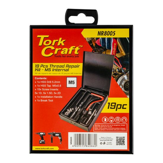 Thread Repair Kit 19pc M5 X 0.8mm Internal (metal Box)