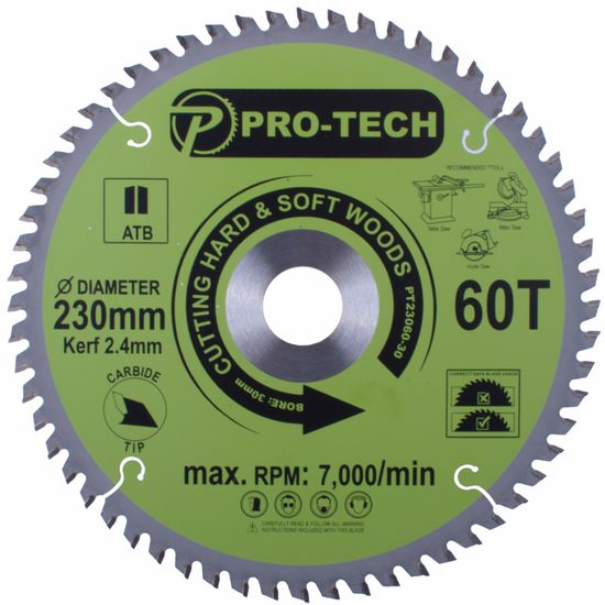 Saw Blade Tct 230 X 2.4 X 30 X 60t Wood Prof.