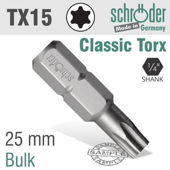 Torx Tx 15 Classic Bit 25mm