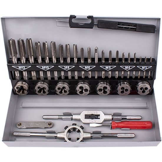 Tap And Die Set 32pce 3-12mm Hss In Steel Case