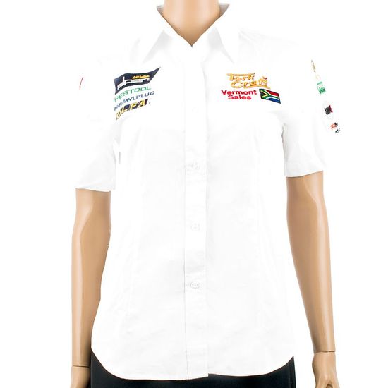 Ladies Blouse - White 3/4 - Large