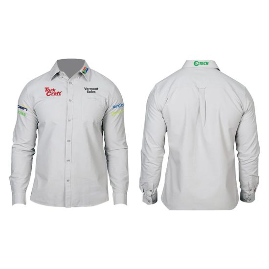 Vermont Mens Cotton Long Sleeve Shirt Grey X-large