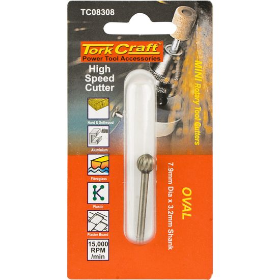Mini H/speed Cutter 7.9mm Oval 3.2mm Shank
