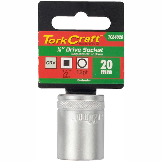 Socket 20mm X 27.8mm 1/2' Drive Crv 12 Point