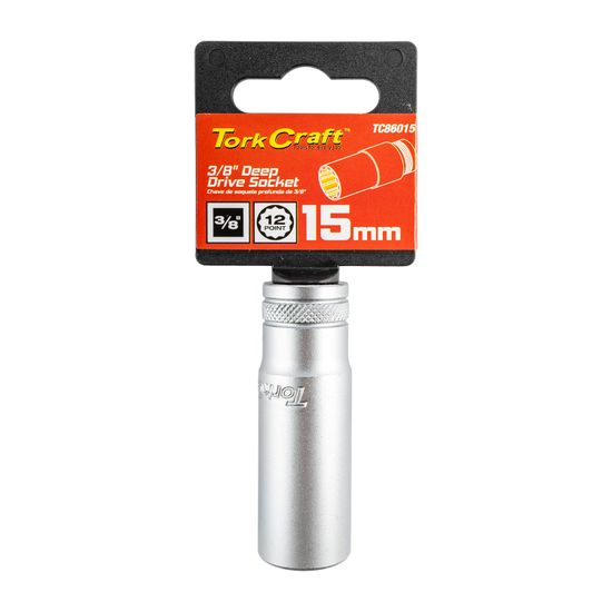Deep Socket 3/8'dr 15mm 12pt Crv