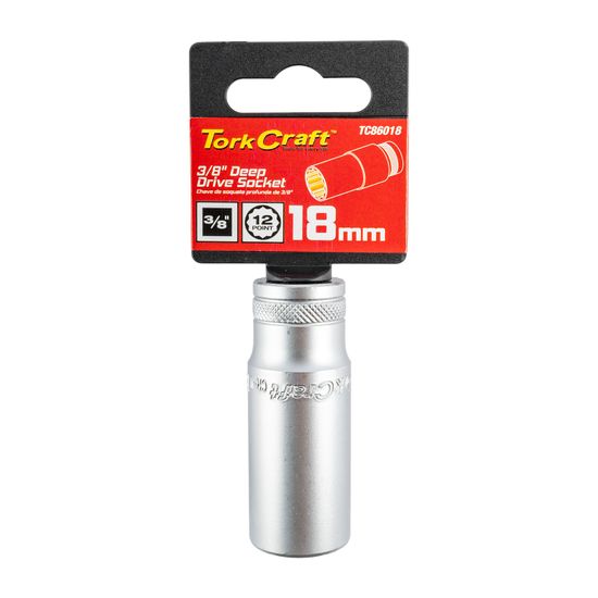 Deep Socket 3/8'dr 18mm 12pt Crv