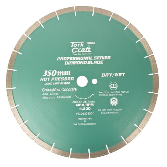 Dia. Blade 350x25.4mm Green/new Concrete Hot Pressed