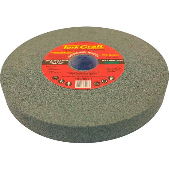 Grinding Wheel 200x25x32mm Bore Fine 60gr W/bushes For B/g Green