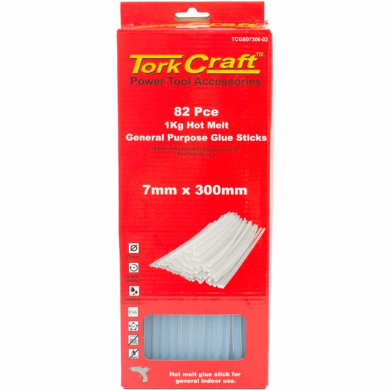 Glue Stick 07 X 300mm 82pc 1kg Hot Melt Gen. Purpose Eva 18000cps