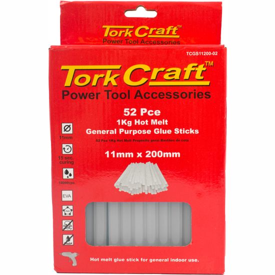 Glue Stick 11 X 200mm 52pc 1kg Hot Melt Gen. Purpose Eva 18000cps