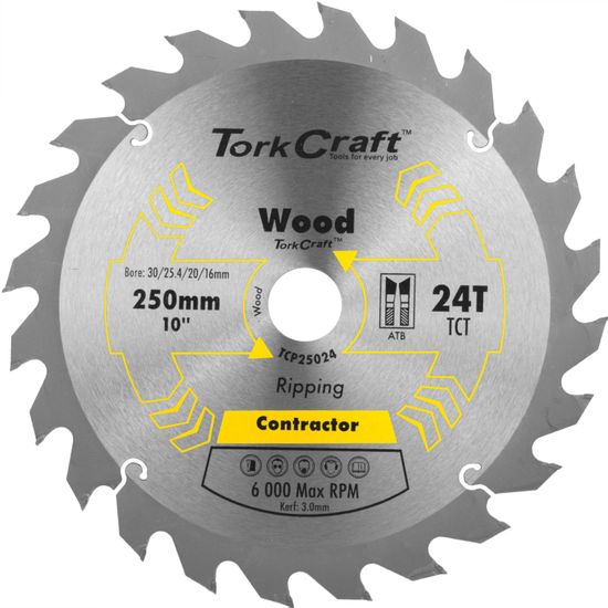 Blade Contractor 250 X 24t 30/16 Circular Saw Tct
