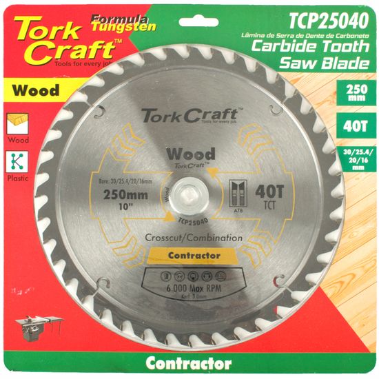 Blade Contractor 250 X 40t 30/1/20/16 Circular Saw Tct