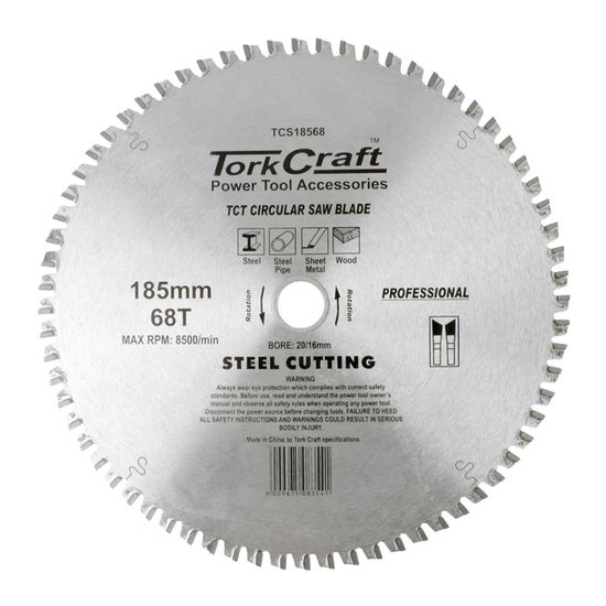 Tct Blade Steel Cutting 185x68t 20/16