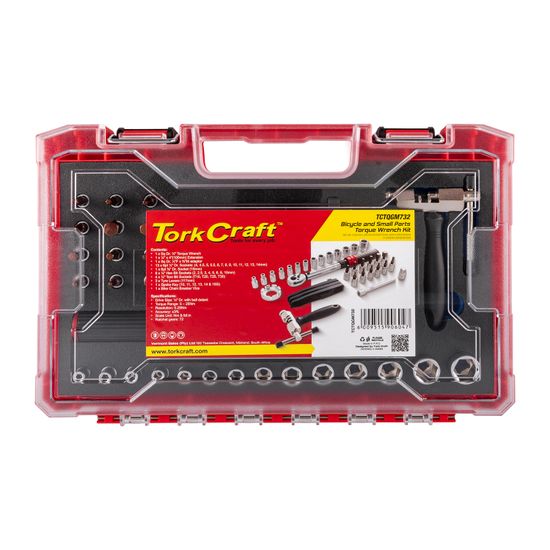 34pcs Bike Repair Torque 5-25nm Wrench Set 1/4' Socket Kit Bycicle