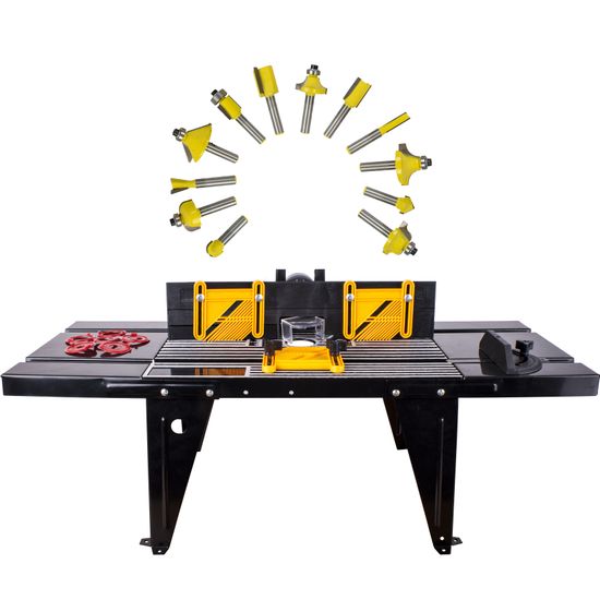 Router Table Rt001 C/w 12pc 1/4 Shank Router Bit Set Dy012b Ag