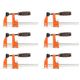 Jorgensen 6" 150mm M/duty 6 Pack Steel Bar Clamp