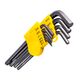 10pc Hex L-wrench Set Imperial 1/16,5/64, 3/32,1/8,5/32,3/16,7/32,1/4