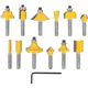 Router Bit Set 12pc 1/4" Straight & Profile