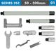 Tubular Inside Micrometer 50-500mm 0.01mm Grad. Extension Rods: 13, 25