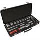 Socket & Ratchet Set 27pc 1/2' Dr Crv 8-32mm 12 Point Metal Case
